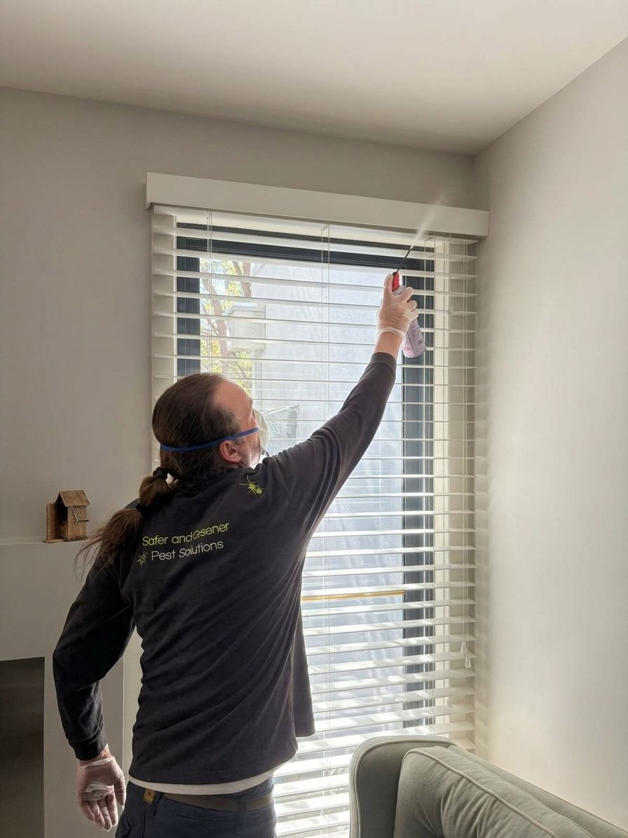 SOS Pest Control technician at a Parkdale home